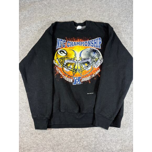 Vintage 1995 NFC Championship Texas Stadium NFL Crewneck Sweatshirt Men XL Black - Picture 1 of 6